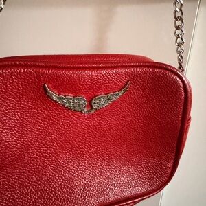Red Zadig & Voltaire Crossbody Bag with Wing Emblem